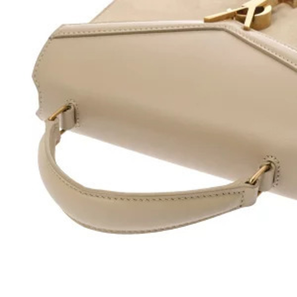 Saint Laurent Cassandra Top Handle Handbag Beige Suede Grained Calfskin - Picture 3 of 9